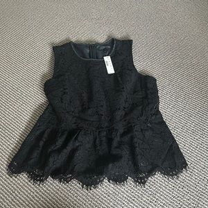 NWT jcrew black lace top